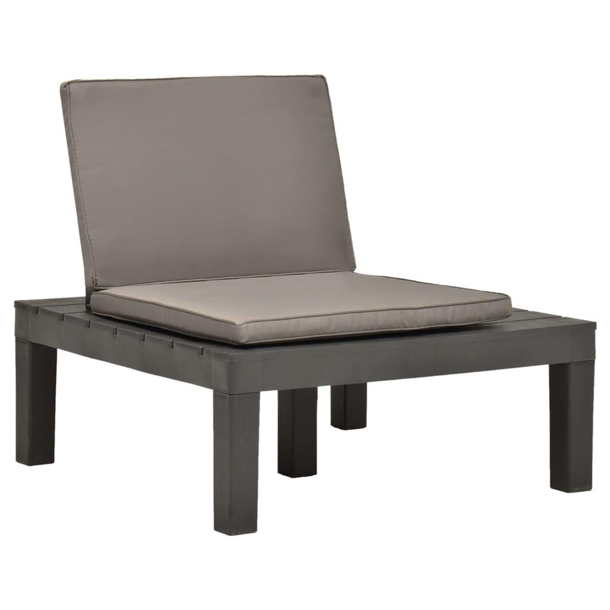Voir la diapositive 2 : VIDAXL Chaises de salon de jardin et coussins 4pc Plastique Anthracite