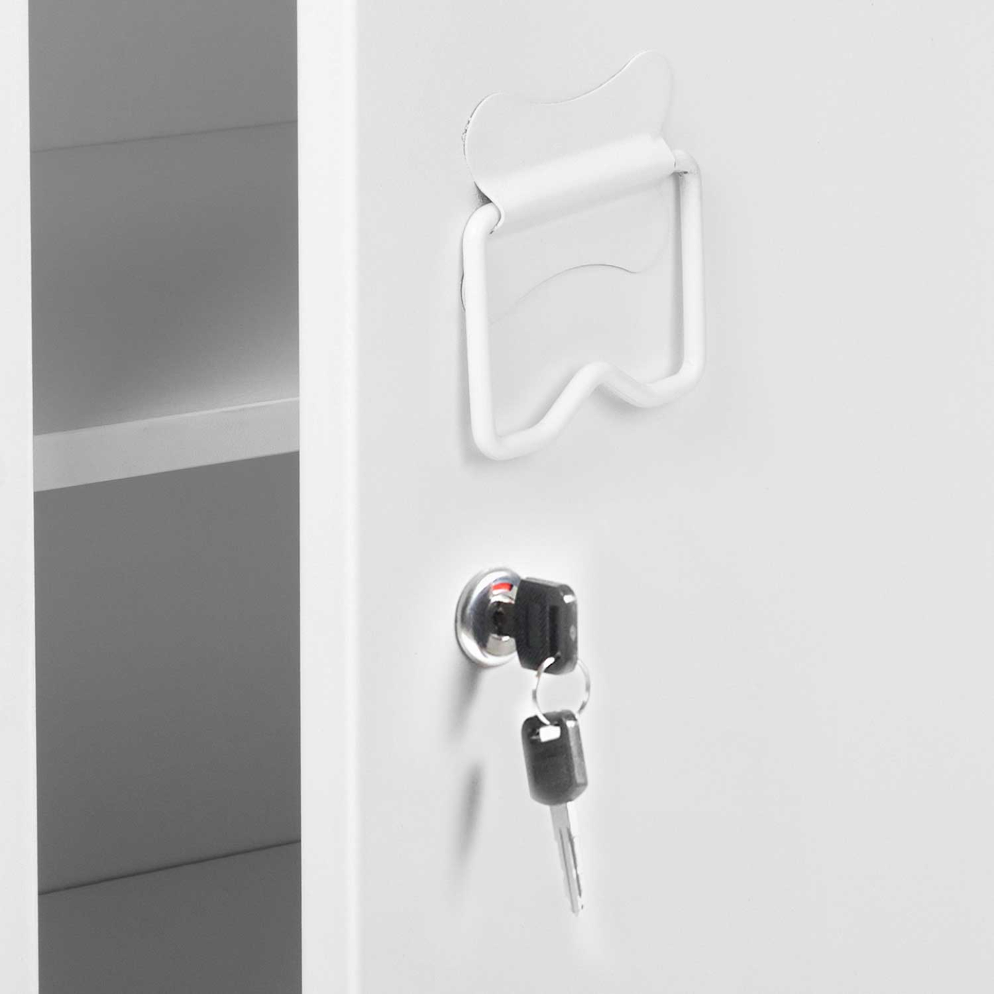 Voir la diapositive 5 : ID MARKET Armoire vestiaire ester 1 porte métal blanc design industriel