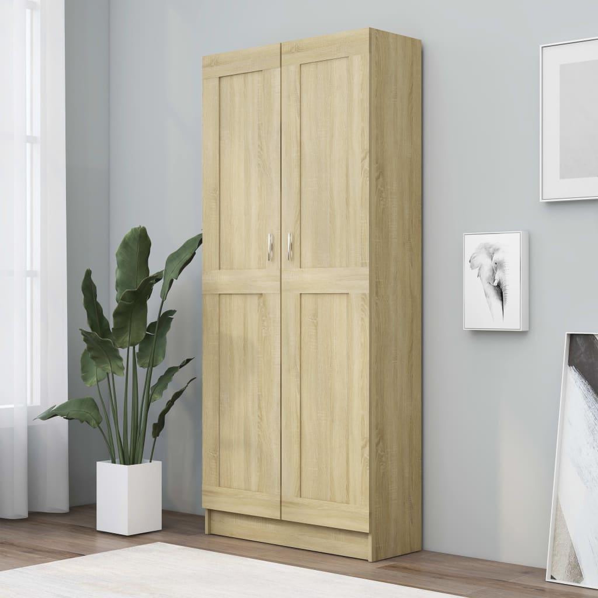 Voir la diapositive 1 : VIDAXL Bibliotheque Chene sonoma 82,5x30,5x185,5 cm Bois d'ingenierie