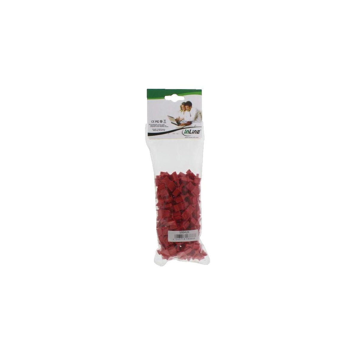 PROTECTA Protecteurs RJ45 Inline Lot de 100 Rouge