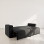 Voir la diapositive 2 : BEST MOBILIER Nicole - canapé droit 4 places convertible avec coffre en tissu