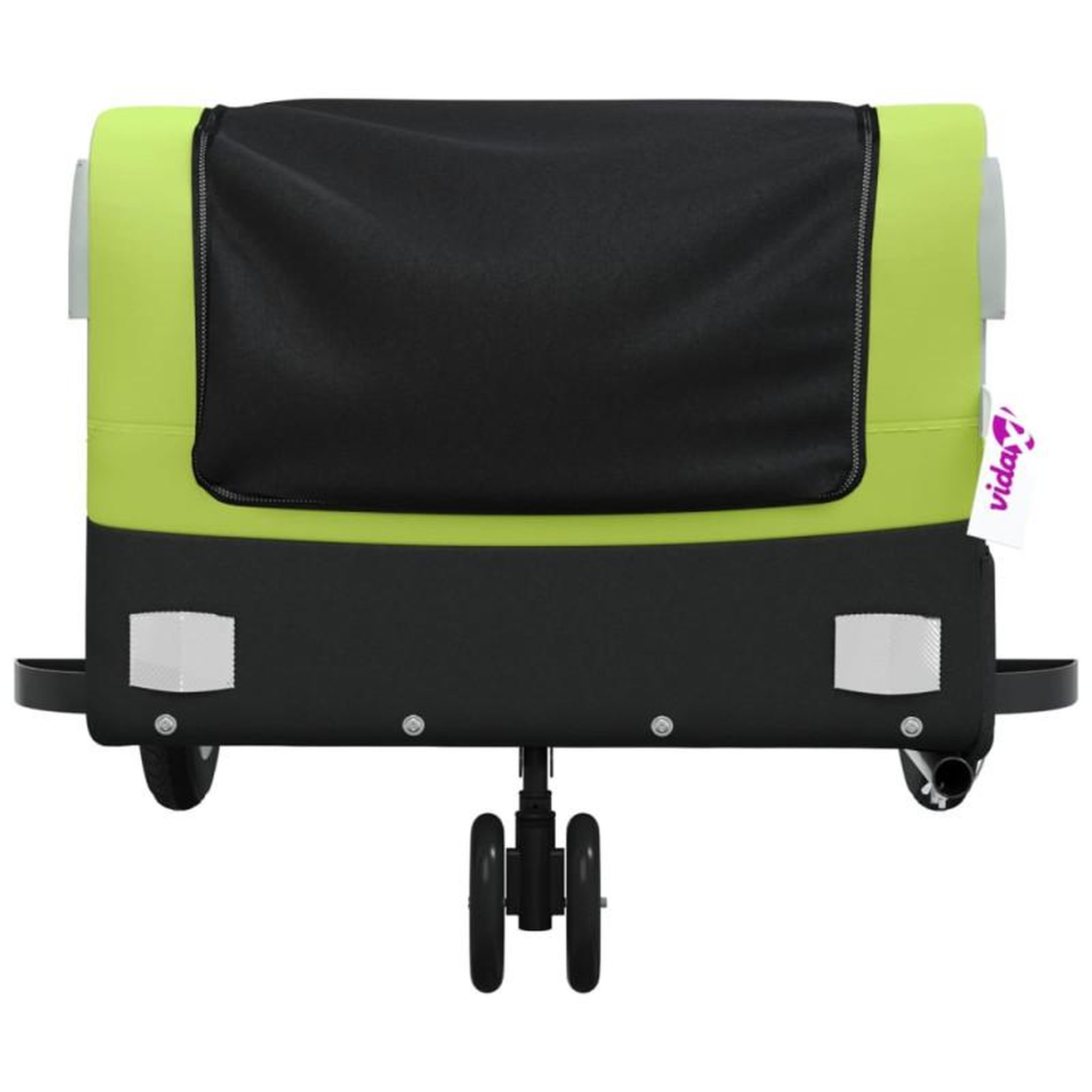 Voir la diapositive 6 : VIDAXL Remorque de vélo noir et vert 30 kg fer