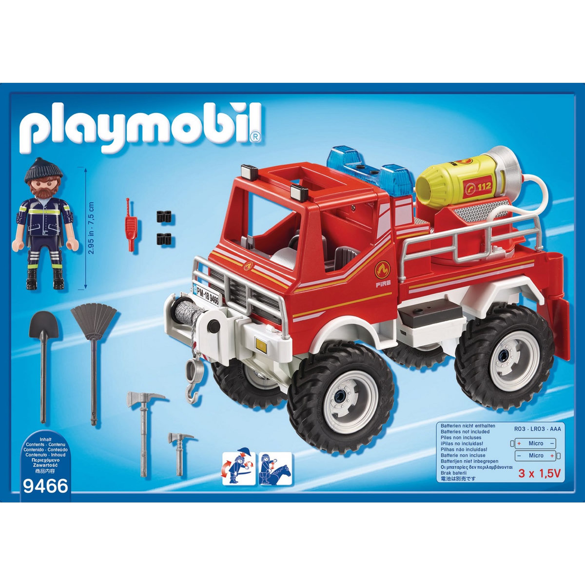 PLAYMOBIL 9466 - City Action - 4x4 de pompier avec lance-eau