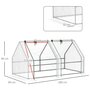 Voir la diapositive 3 : OUTSUNNY Mini serre de jardin serre à tomates 180L x 90l x 90H cm acier PE haute densité 140 g/m² anti-UV 2 fenêtres avec zip enroulables blanc