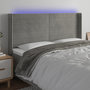 Voir la diapositive 1 : VIDAXL Tete de lit a LED Gris clair 203x16x118/128 cm Velours