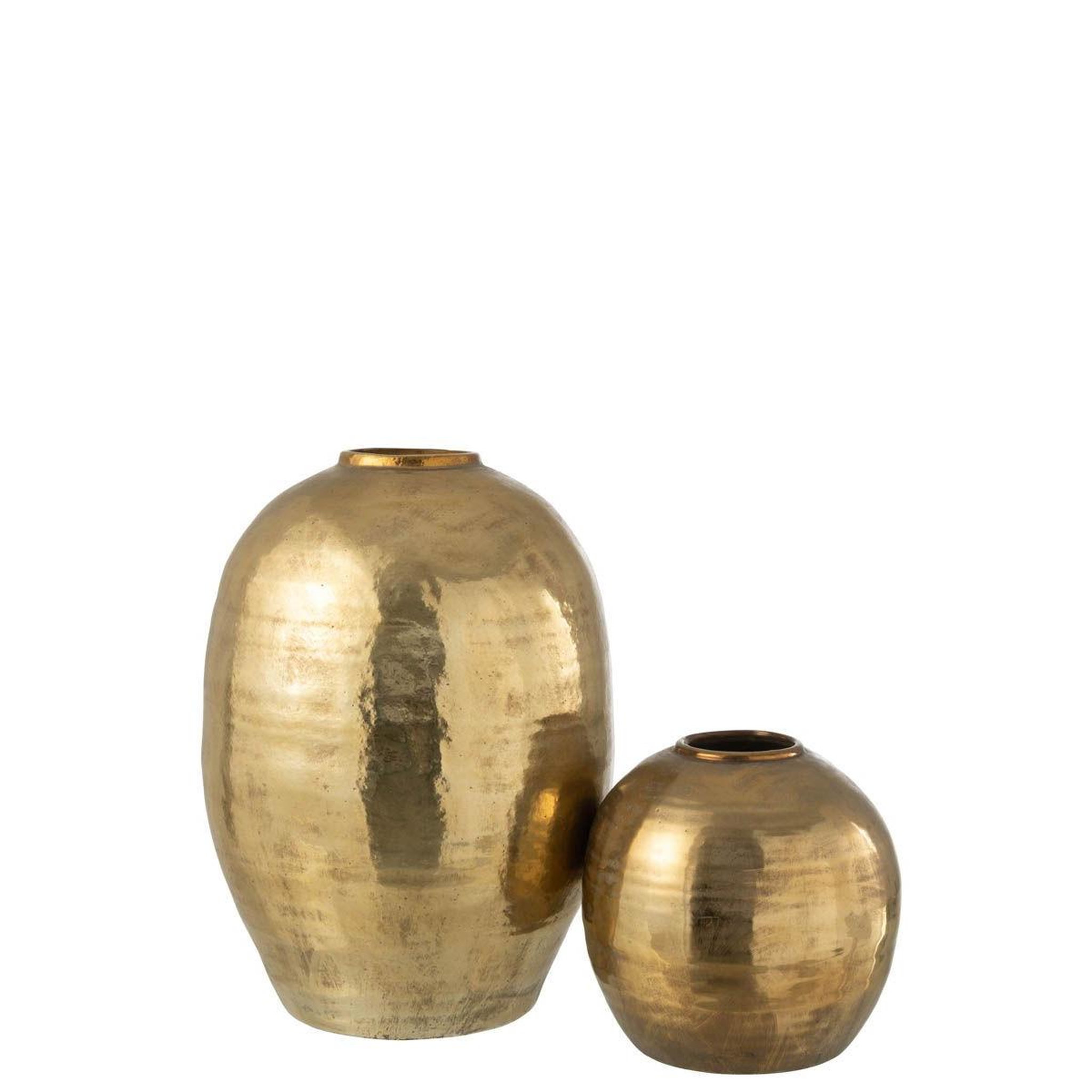 Voir la diapositive 2 : J-LINE Vase design en argile  arya  28cm or