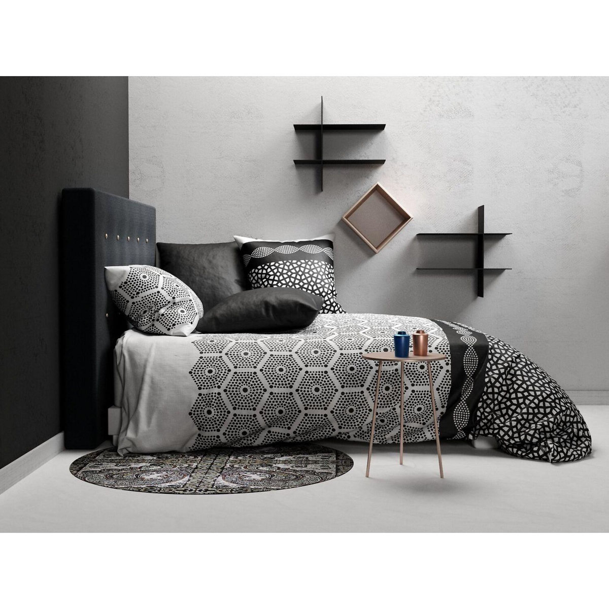 ATELIER DU COTON Parure housse de couette 100%coton 57fils pavage