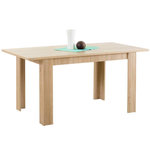 HomeStyle4U Table à Manger Extensible en Chêne Naturel 120x80 cm pour 6 Personnes