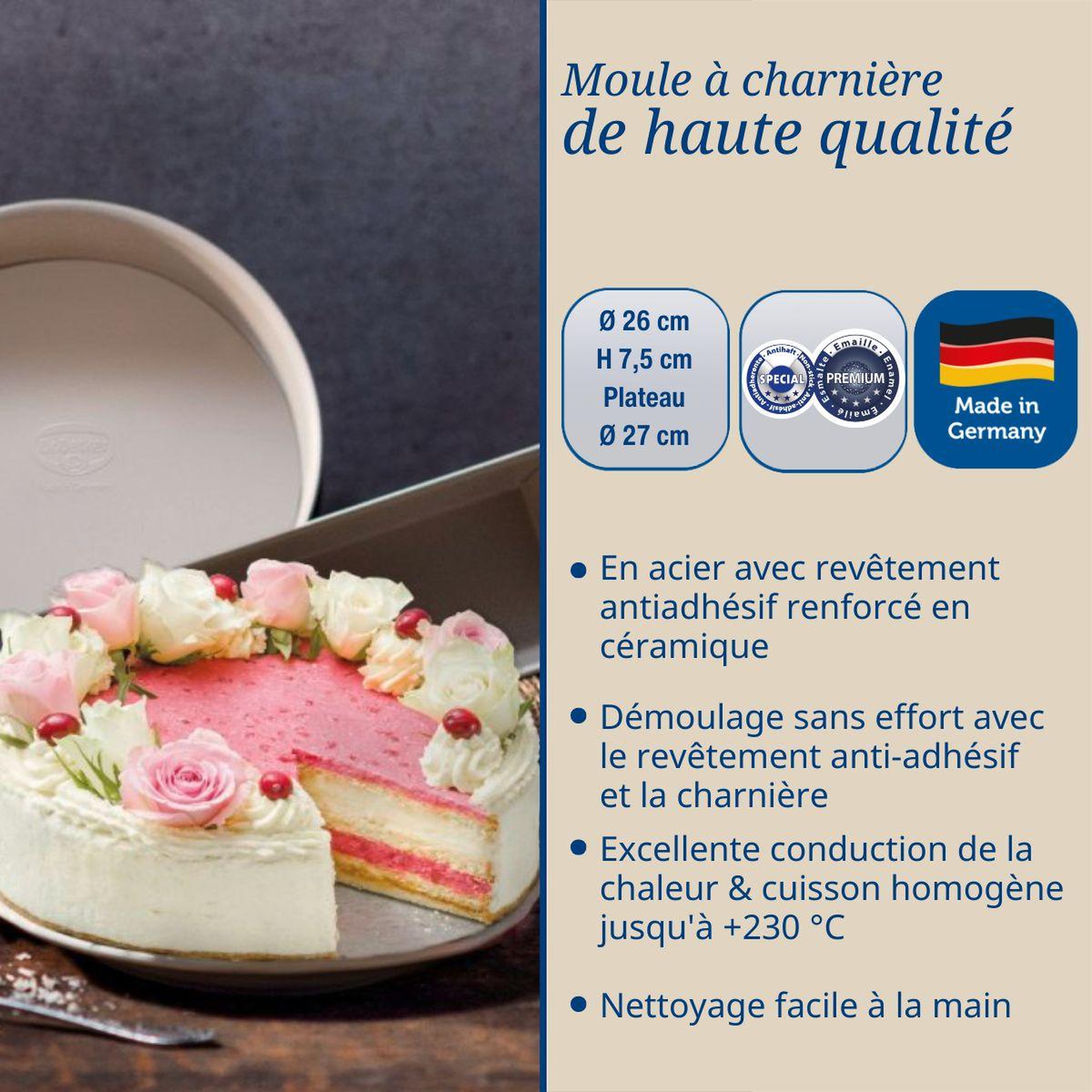 Voir la diapositive 3 : DR.OETKER Moule à manqué à charnière 26 cm dr. Oetker back-trend