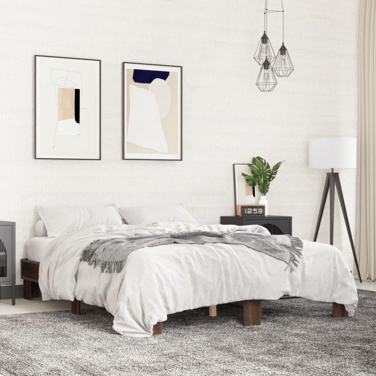 VIDAXL Cadre de lit sans matelas chene marron 150x200 cm