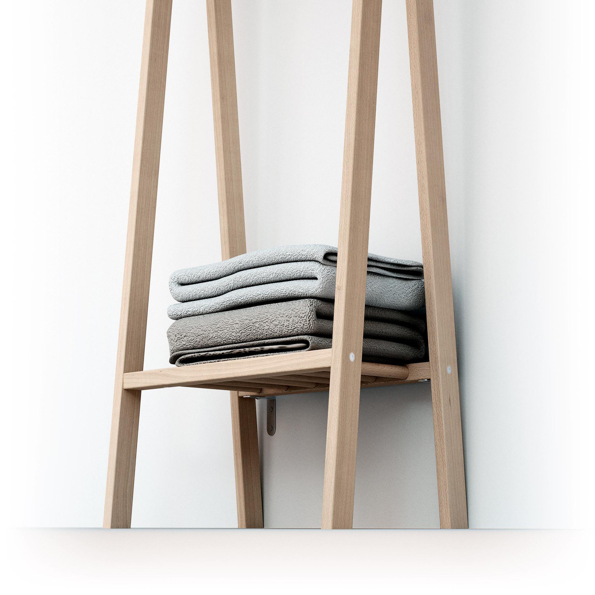 Voir la diapositive 3 : AT4 Porte vêtement enfant en bois hooki 50 x 30 x 130 cm
