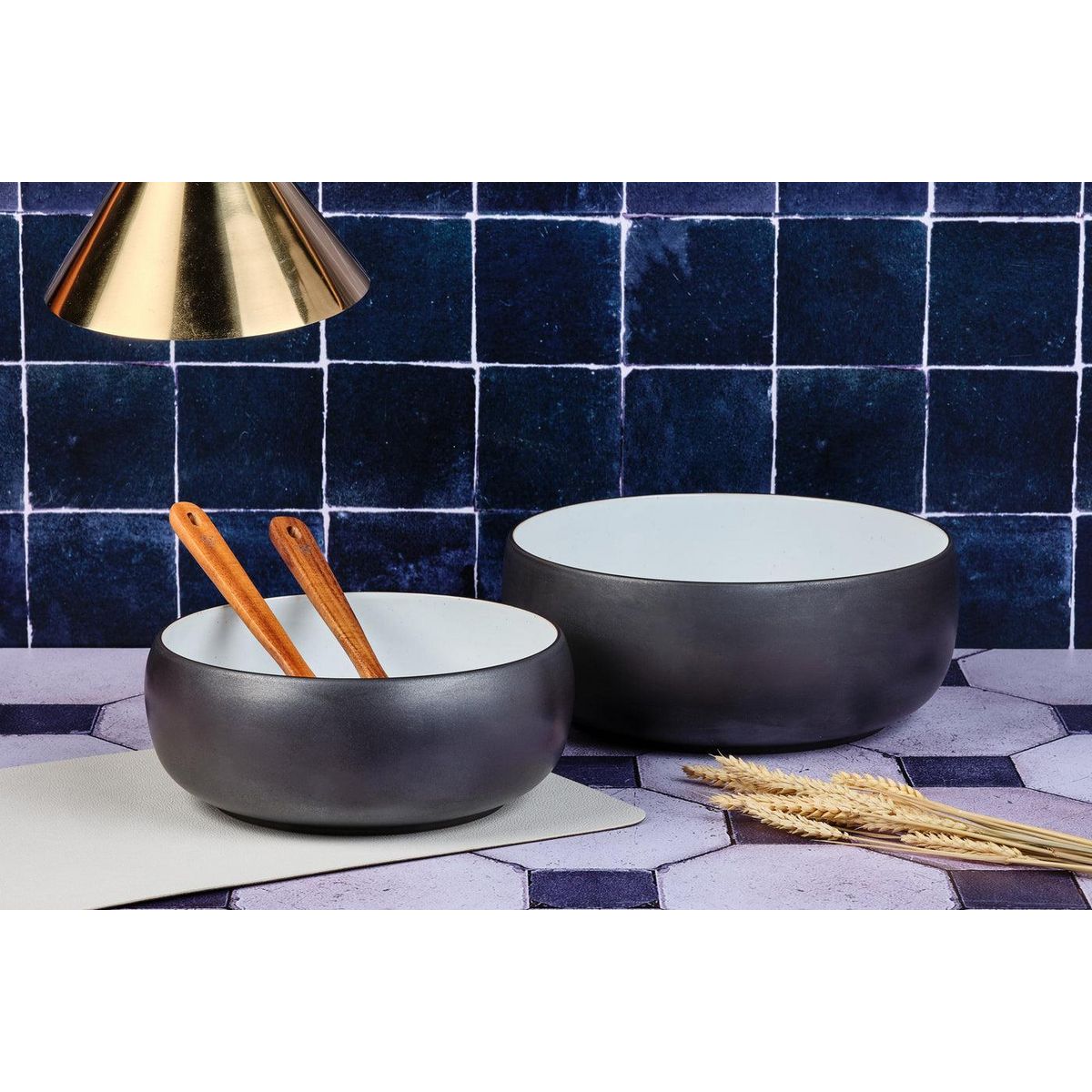 BJORN Saladier GOURMET Ø25cm et Ø29,5cm - 2 pièces - Onyx