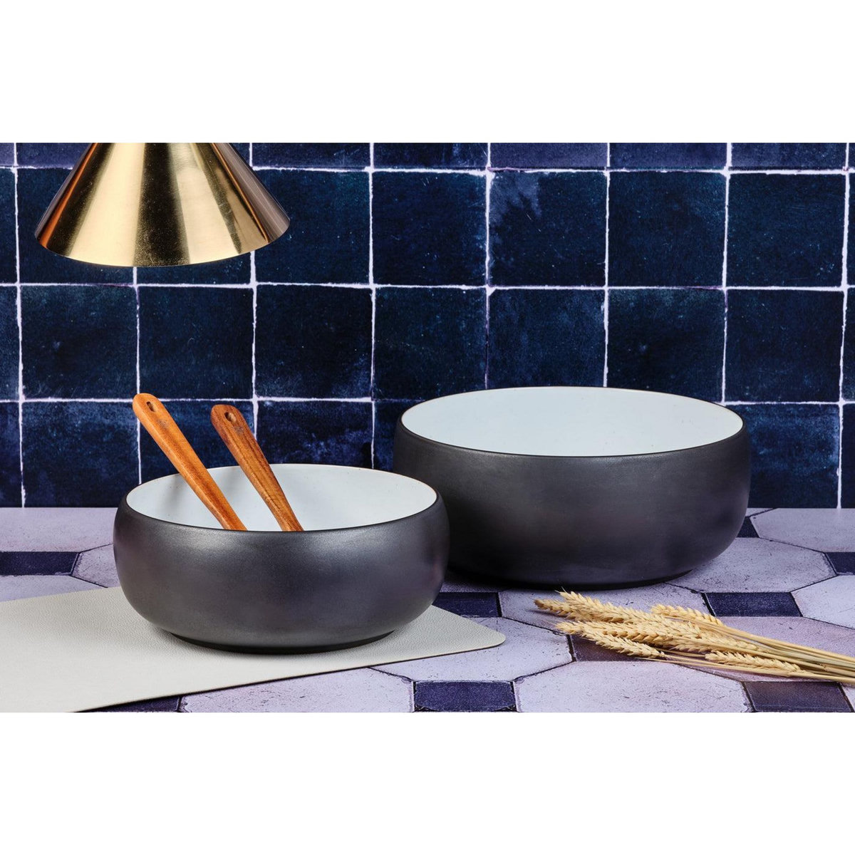 BJORN Saladier GOURMET Ø25cm et Ø29,5cm - 2 pièces - Onyx