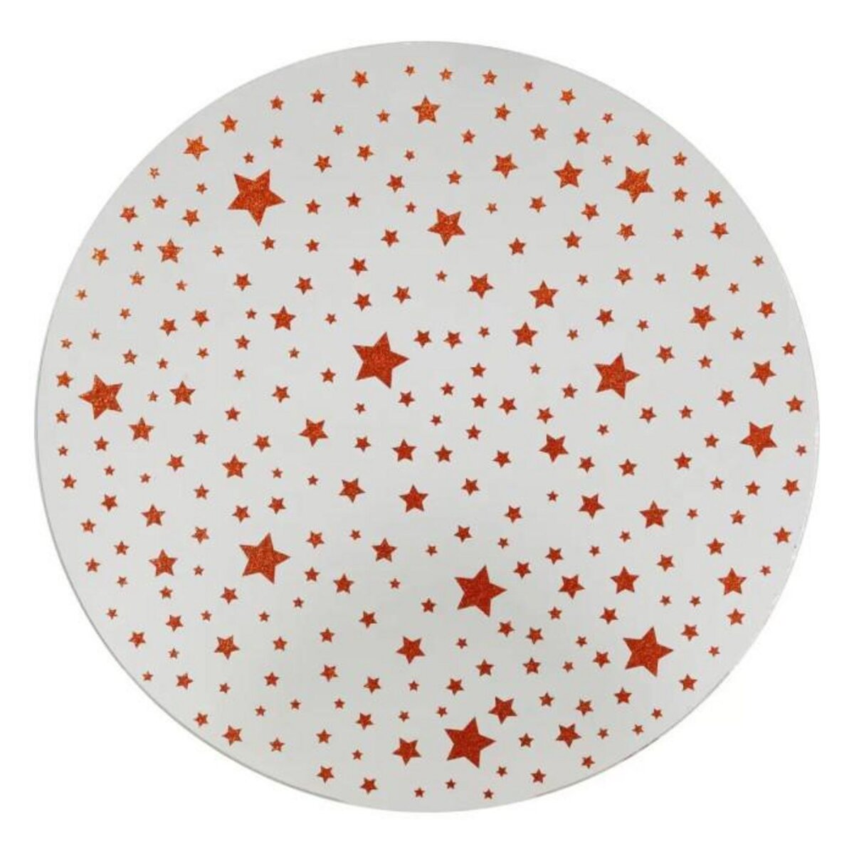 ATMOSPHERA Plateau pour Bougie Miroir  Étoile  30cm Blanc & Rouge