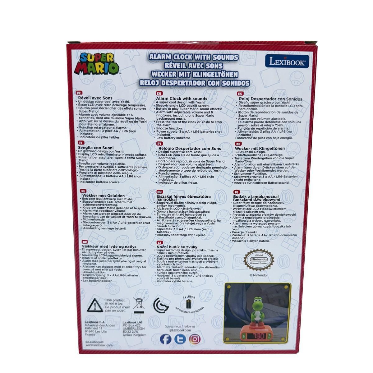 Lexibook Réveil avec veilleuse Yoshi en 3D