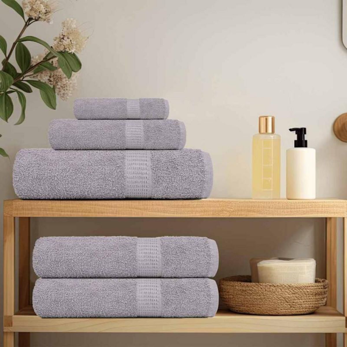VIDAXL Serviettes de sauna 4 pcs gris 80x200 cm 360 g m² 100% coton
