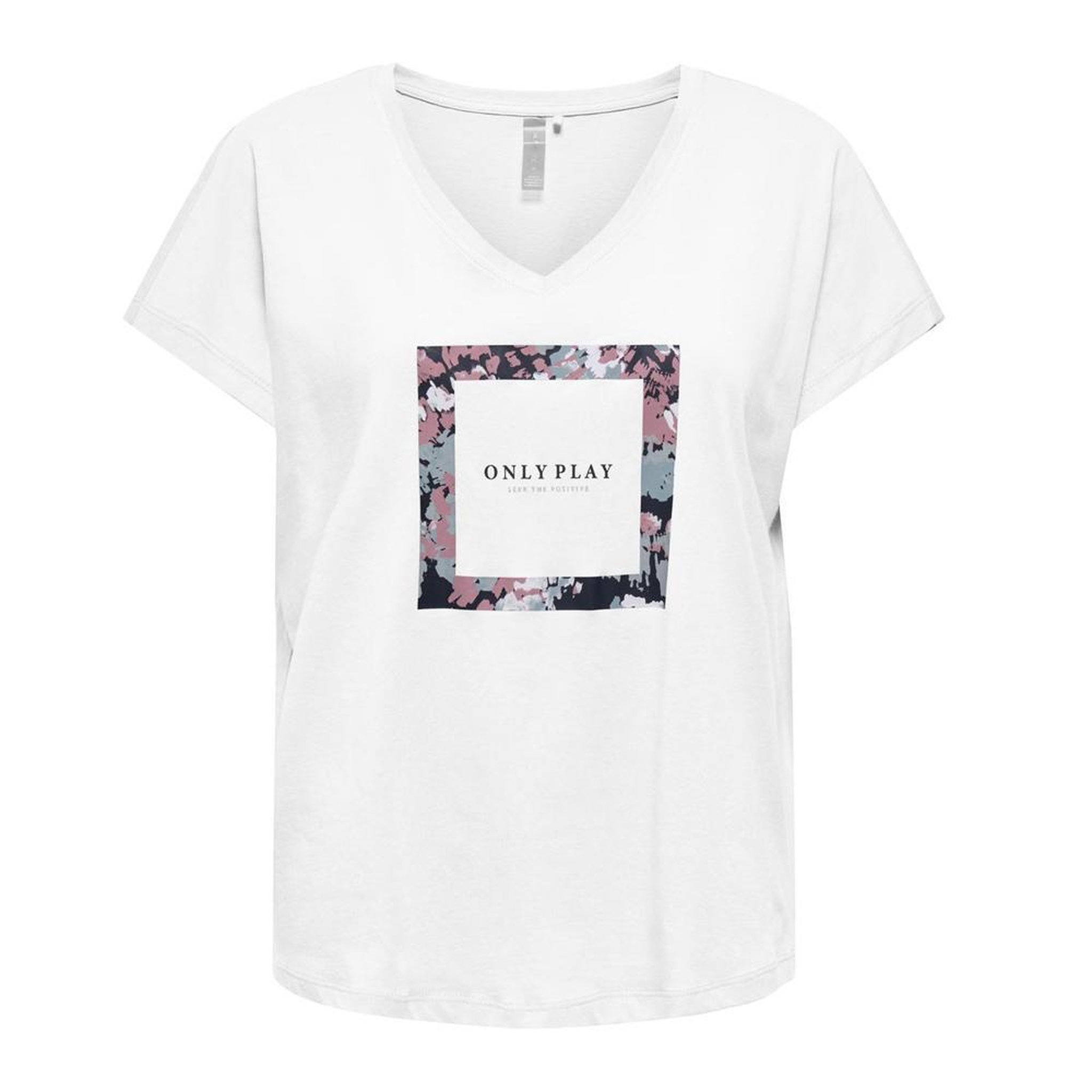 Only T-Shirt Blanc Femme ONLY Mally Life Loose. Coloris disponibles : Blanc
