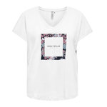 Only T Shirt  Femme ONLY Mally Life Loose. Coloris disponibles : Blanc