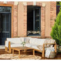 Voir la diapositive 2 : BOCARNEA Salon de jardin d'angle modulable - Bois d'acacia - 5 personnes - LEVATA - Beige