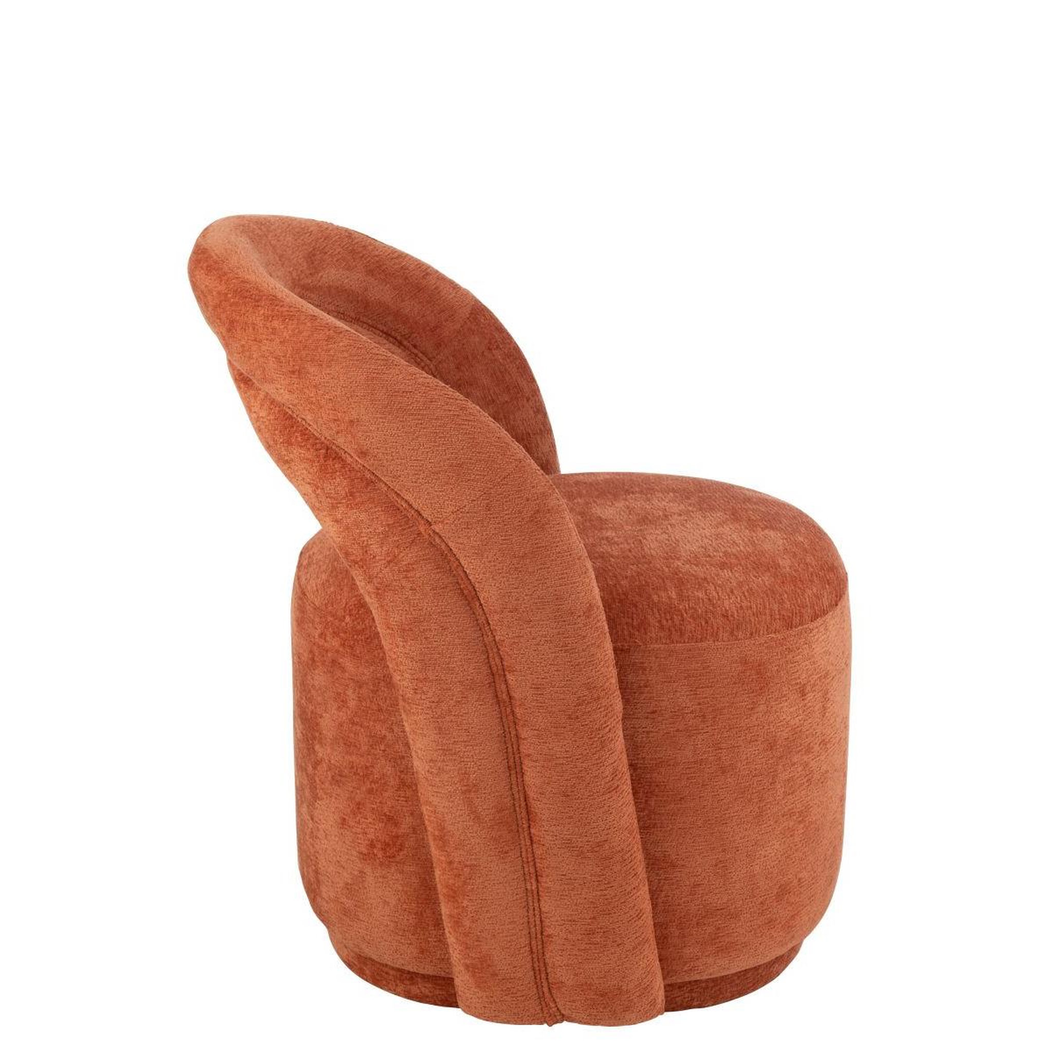 Voir la diapositive 3 : J-LINE Fauteuil design arrondi  anise  80cm orange rouille