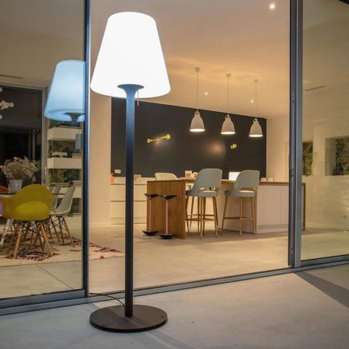 Lumisky Lampadaire extérieur - LUMISKY - STANDY W180 - Filaire - LED culot E27 - H180 cm - Pied métal