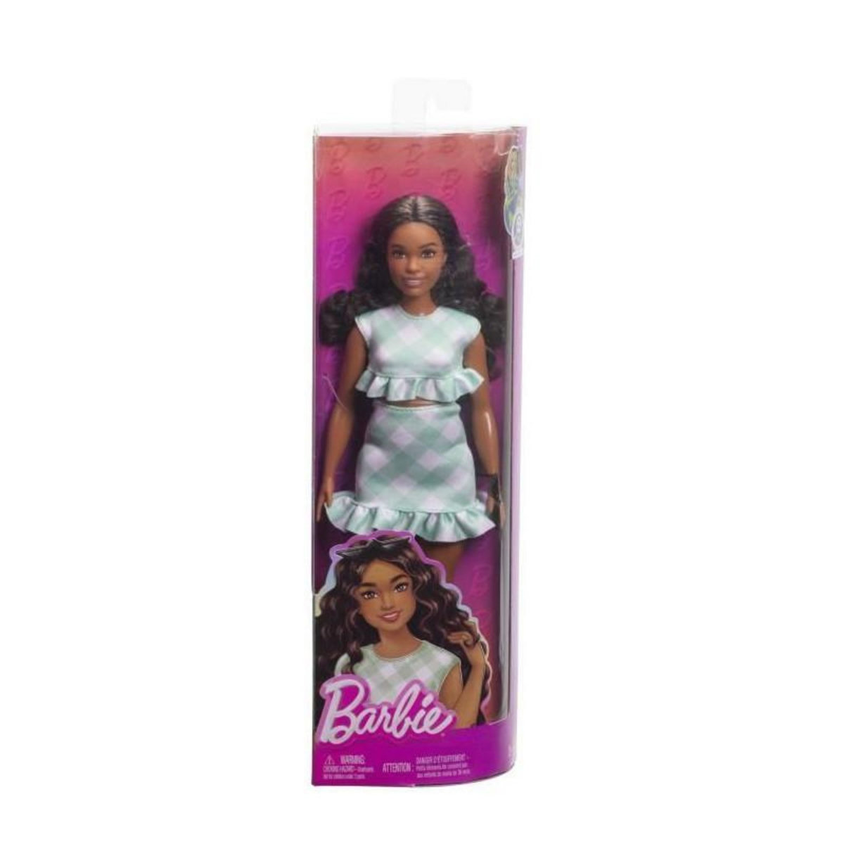 BARBIE Barbie - Poupée Barbie Fashionistas Robe Vert Menthe avec lunettes - Barbie - HYT96