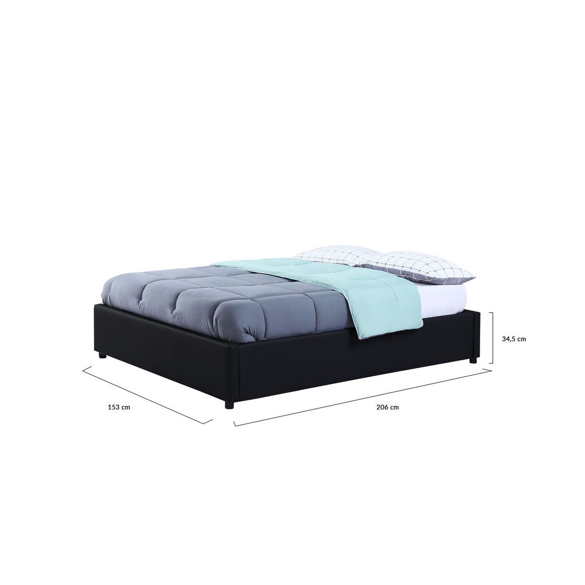 Lit coffre PU avec sommier relevable 140x190 cm OSCAR