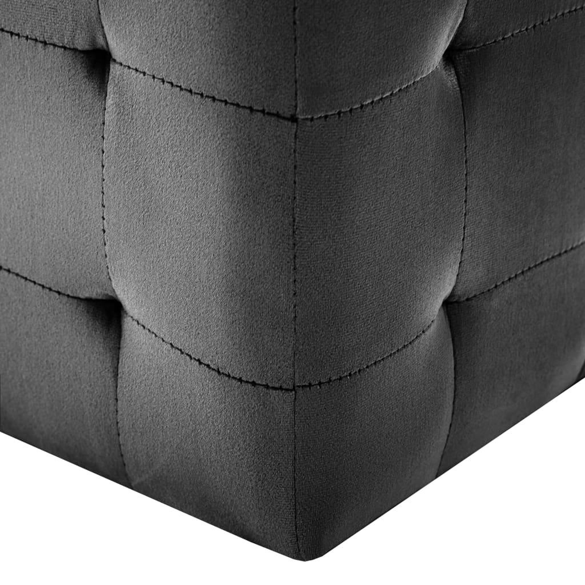 Voir la diapositive 5 : VIDAXL 2 pcs Poufs Noir 30 x 30 x 30 cm Tissu velours
