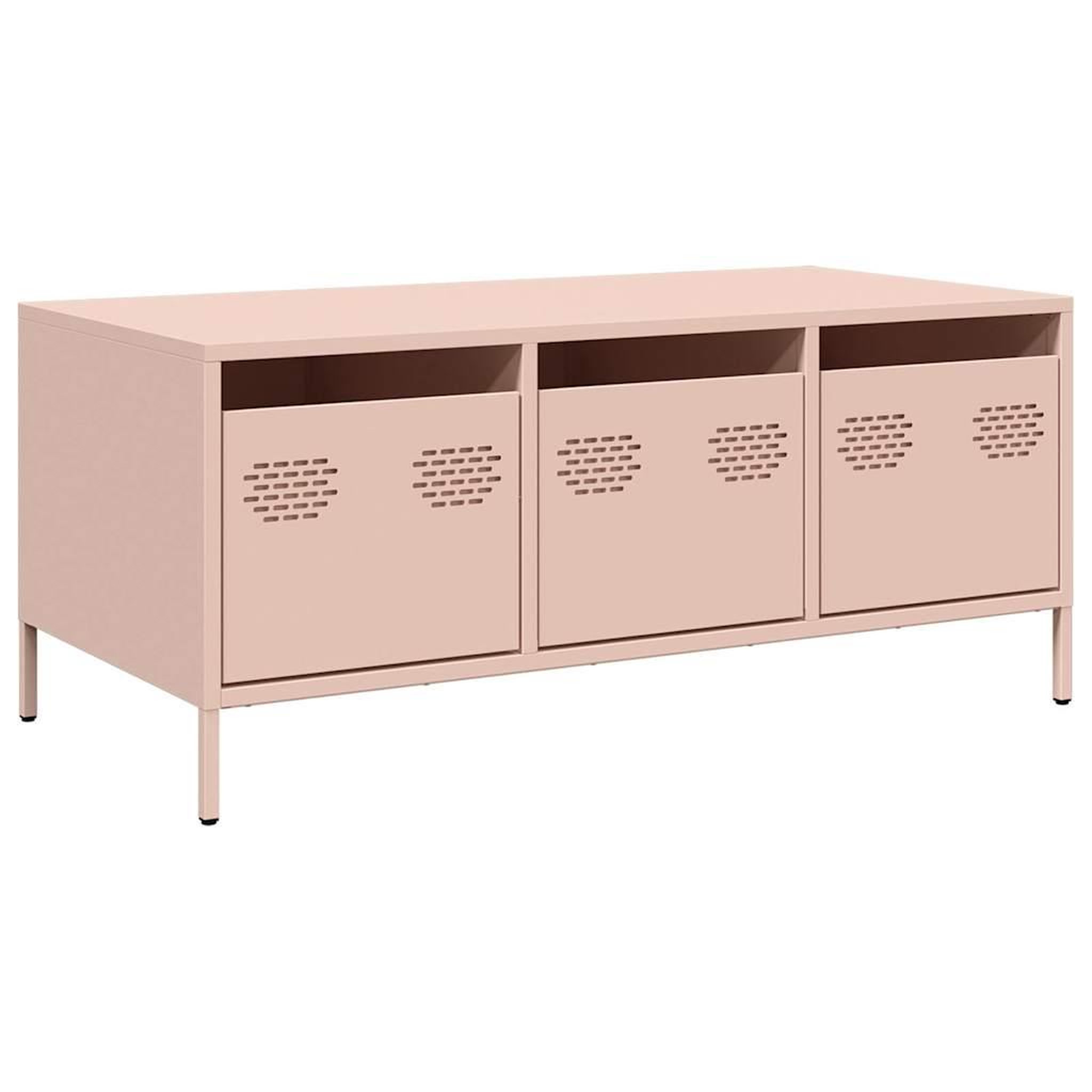Voir la diapositive 2 : VIDAXL Table basse rose 101,5x50x43,5 cm acier lamine a froid