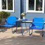 Voir la diapositive 4 : OUTSUNNY Ensemble salon de jardin 3 pcs 2 fauteuils et table ronde bleu