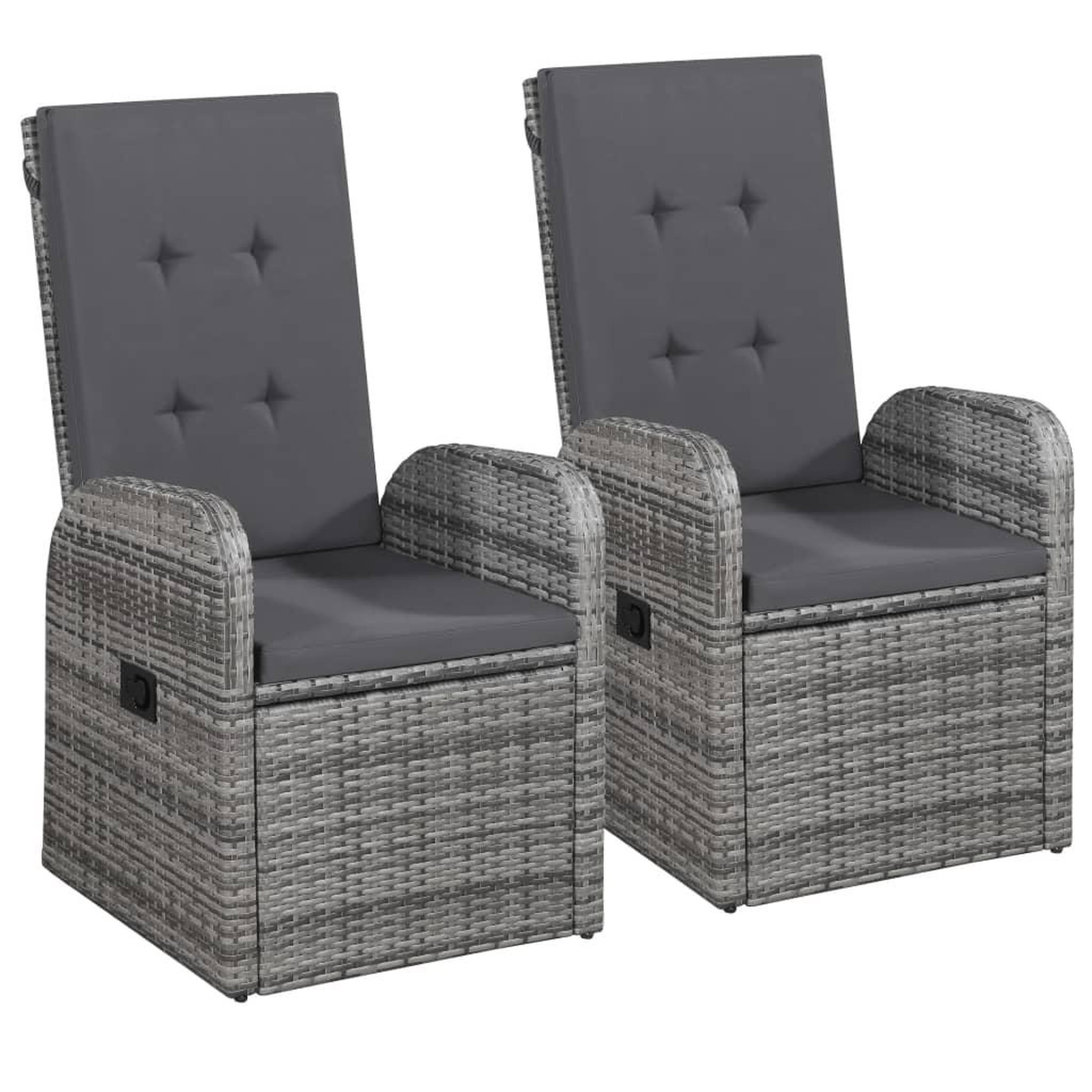 Voir la diapositive 2 : VIDAXL Ensemble a manger de jardin 3 pcs Gris