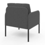 Voir la diapositive 4 : ID MARKET Fauteuil AUGUSTE tissu gris anthracite pieds métal noir