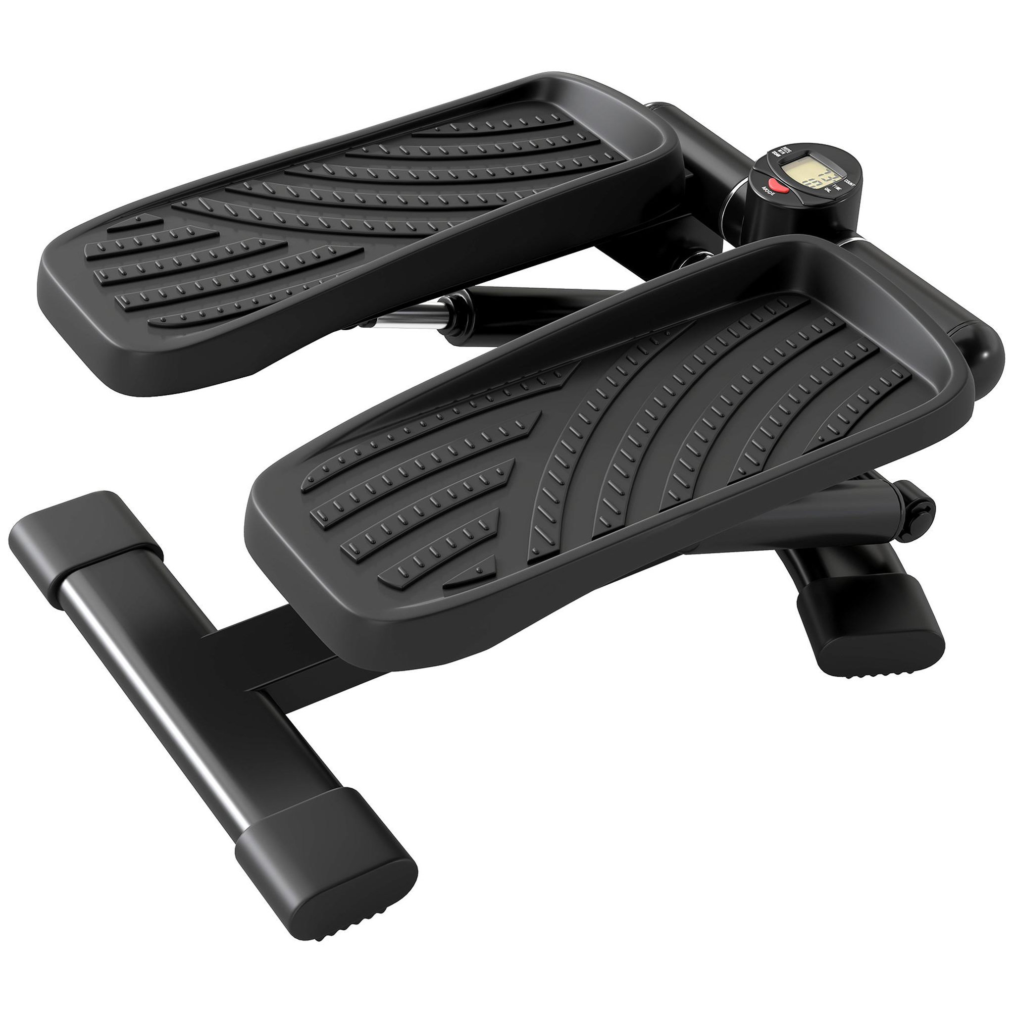 HOMCOM Mini stepper fitness disque de torsion 2 en 1 - écran lcd multifonction, hauteur réglable