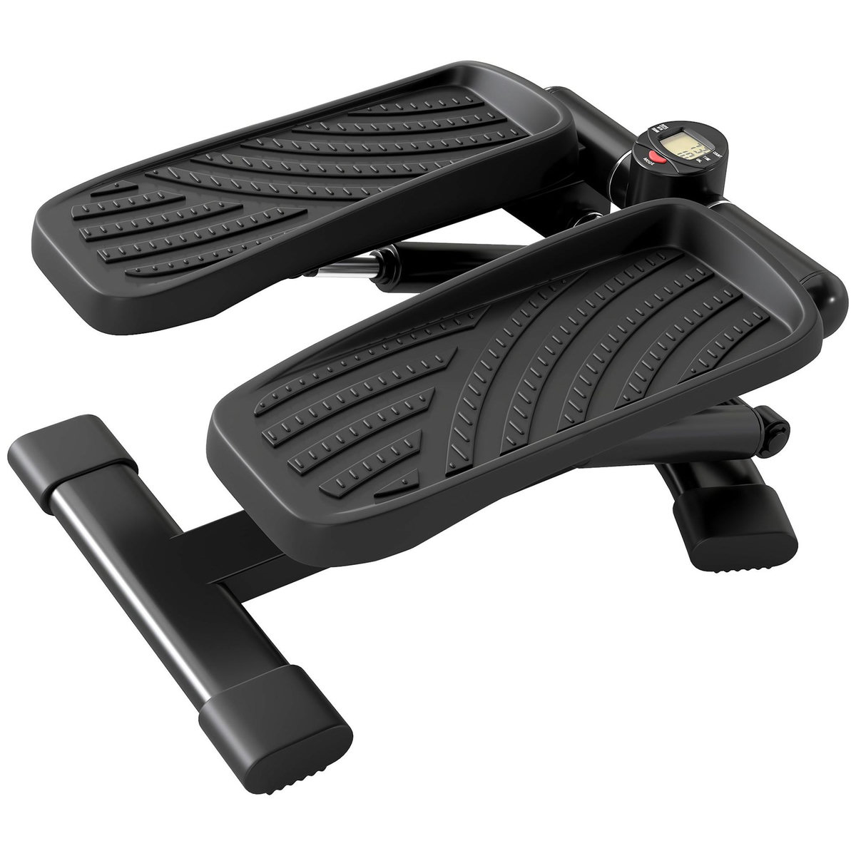 HOMCOM Mini stepper Fitness disque de torsion 2 en 1 - écran LCD multifonction, hauteur réglable
