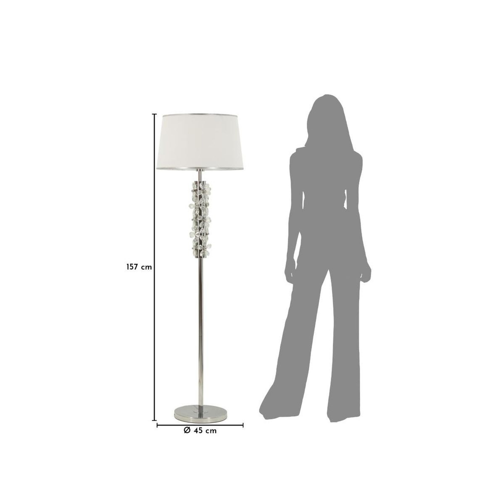 Voir la diapositive 6 : Paris Prix Lampadaire  flower  157cm argent & blanc