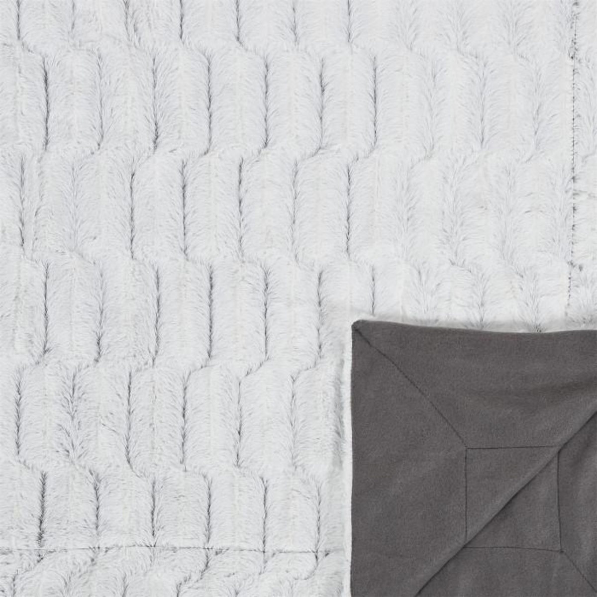 Paris Prix Plaid Imitation Fourrure  Carreaux  140x200cm Gris