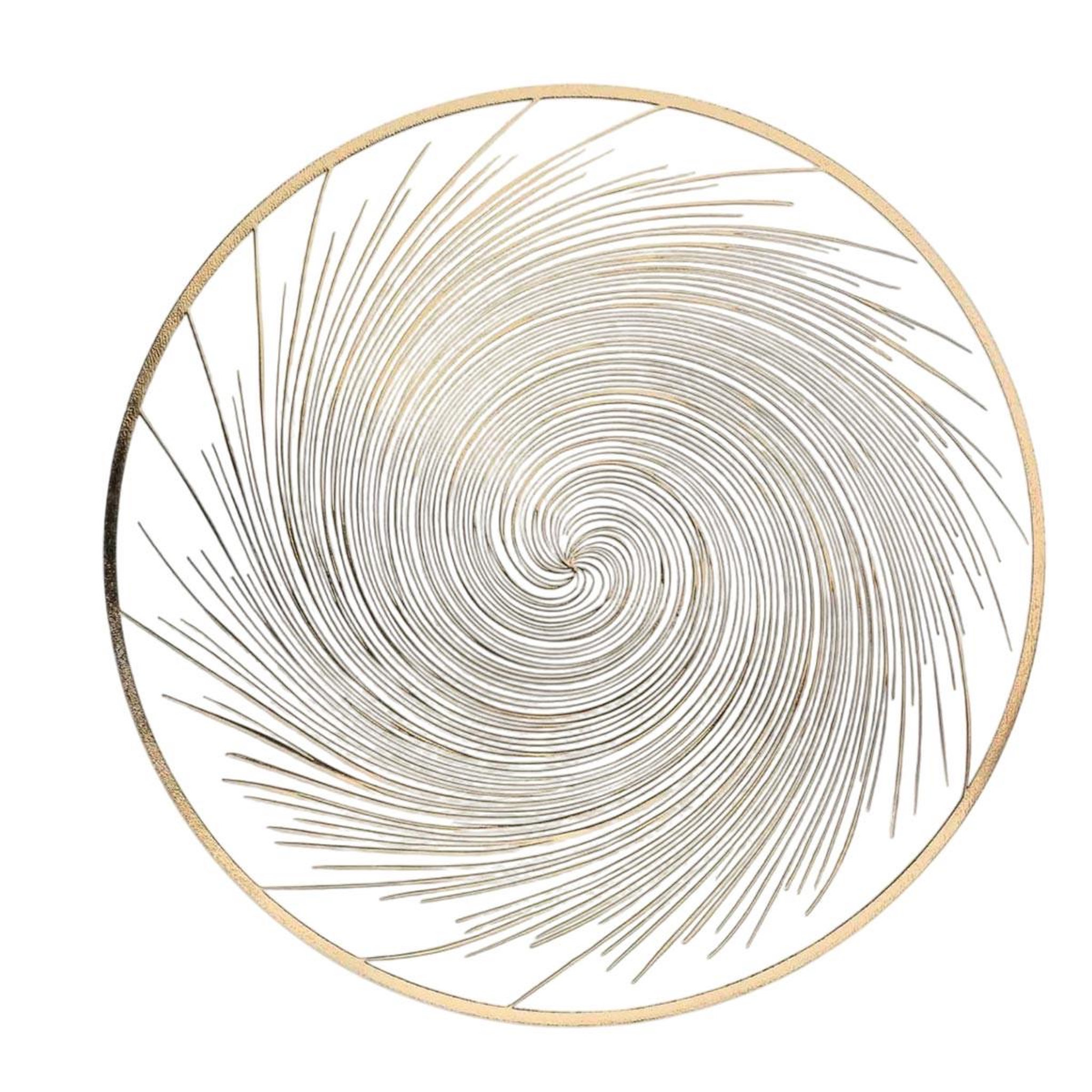 Douceur d'Intérieur Set de table métallisé  spirale  38cm blanc & or