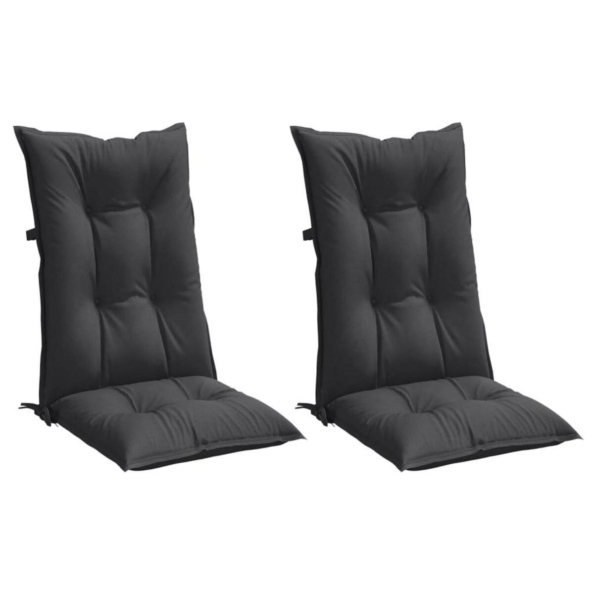 VIDAXL Coussins de chaise a dossier haut lot de 2 anthracite melange