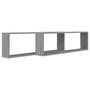 Voir la diapositive 3 : VIDAXL Etageres murales cube 2 pcs Sonoma gris 100x15x30 cm Bois