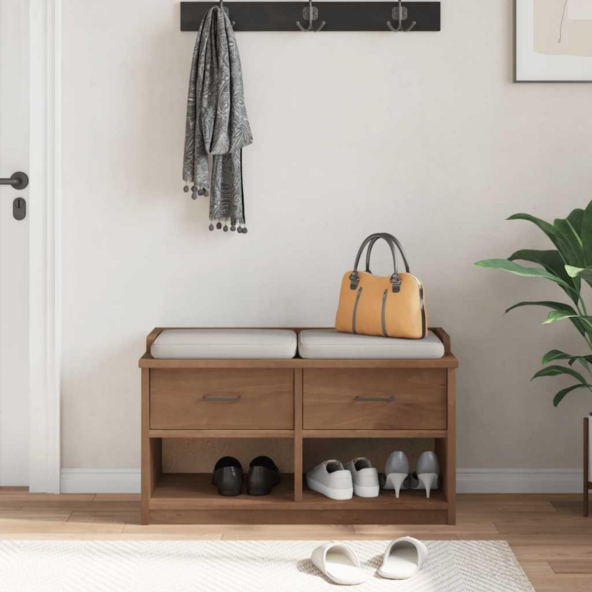 VIDAXL Banc de couloir SANDNES 87x40x50 cm bois de pin massif