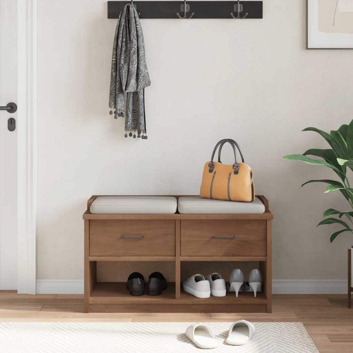 VIDAXL Banc de couloir SANDNES 87x40x50 cm bois de pin massif