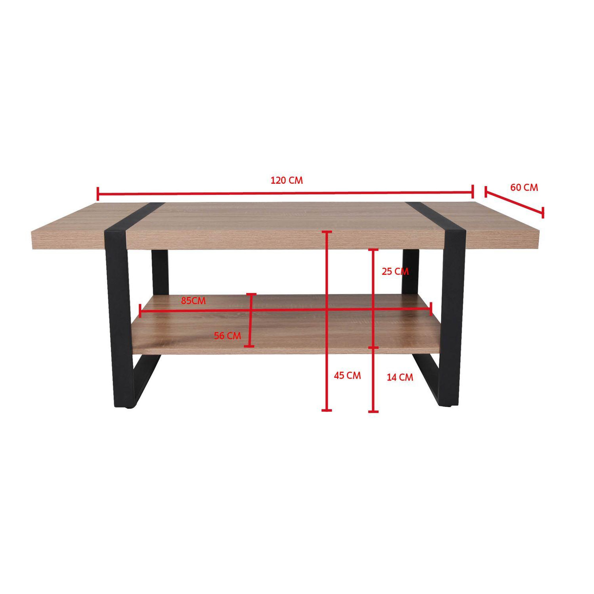 Voir la diapositive 5 : Table basse L120cm chêne blanchi et métal noir PROVIDENCE
