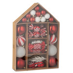 Paris Prix Lot de 59 Boules de Noël  Bonbons  34cm Rouge & Blanc