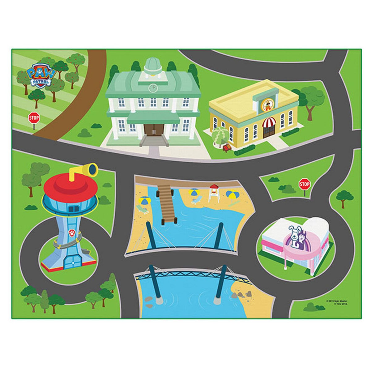 Méga tapis Pat Patrouille avec véhicules et accessoires