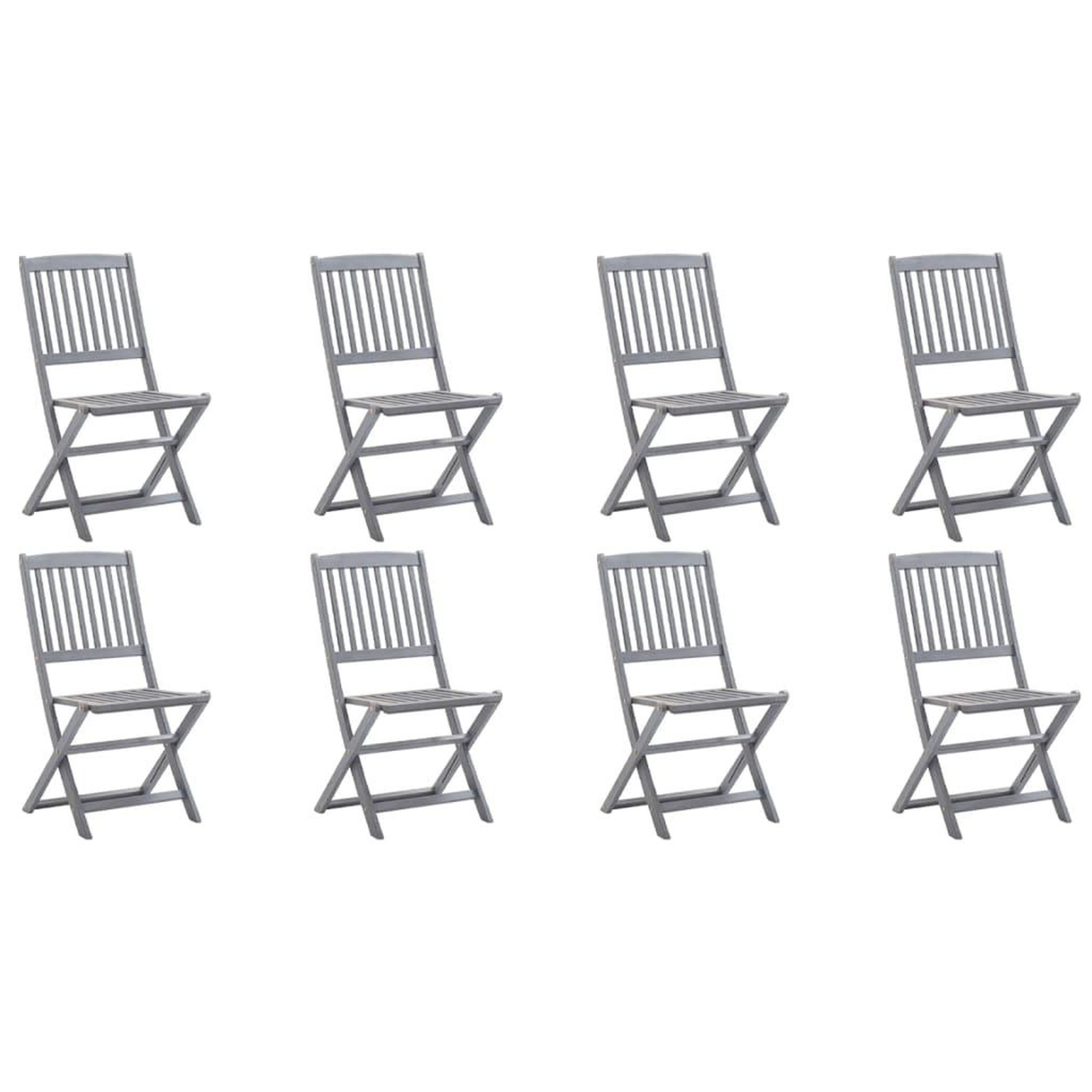 Voir la diapositive 1 : VIDAXL Chaises pliables d'exterieur lot de 8 Bois d'acacia solide