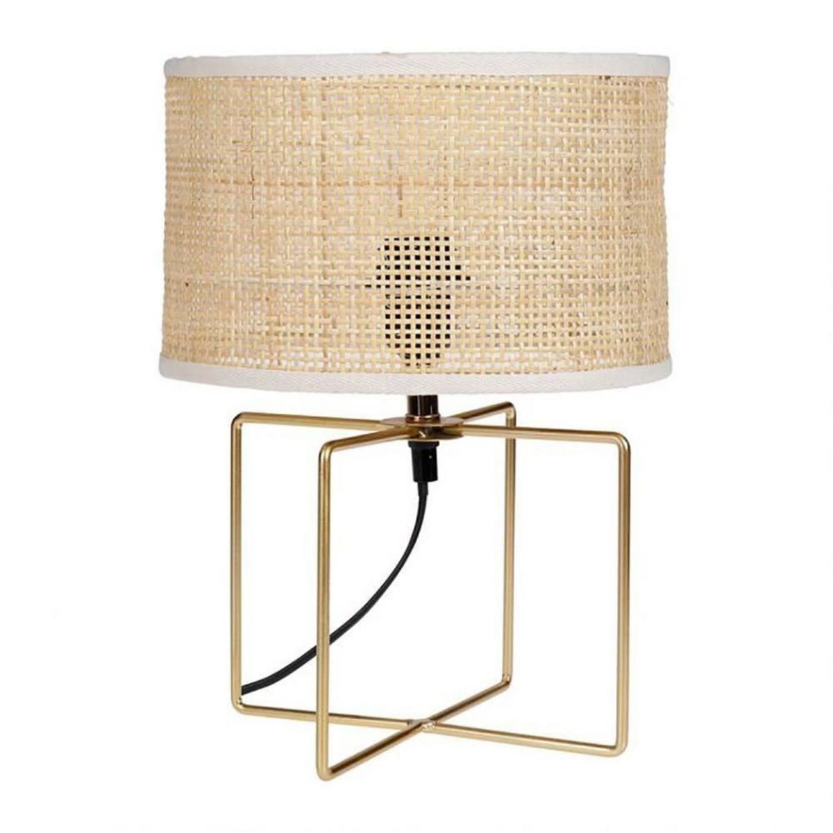 OSTARIA Lampe métal rotin Yuca beige