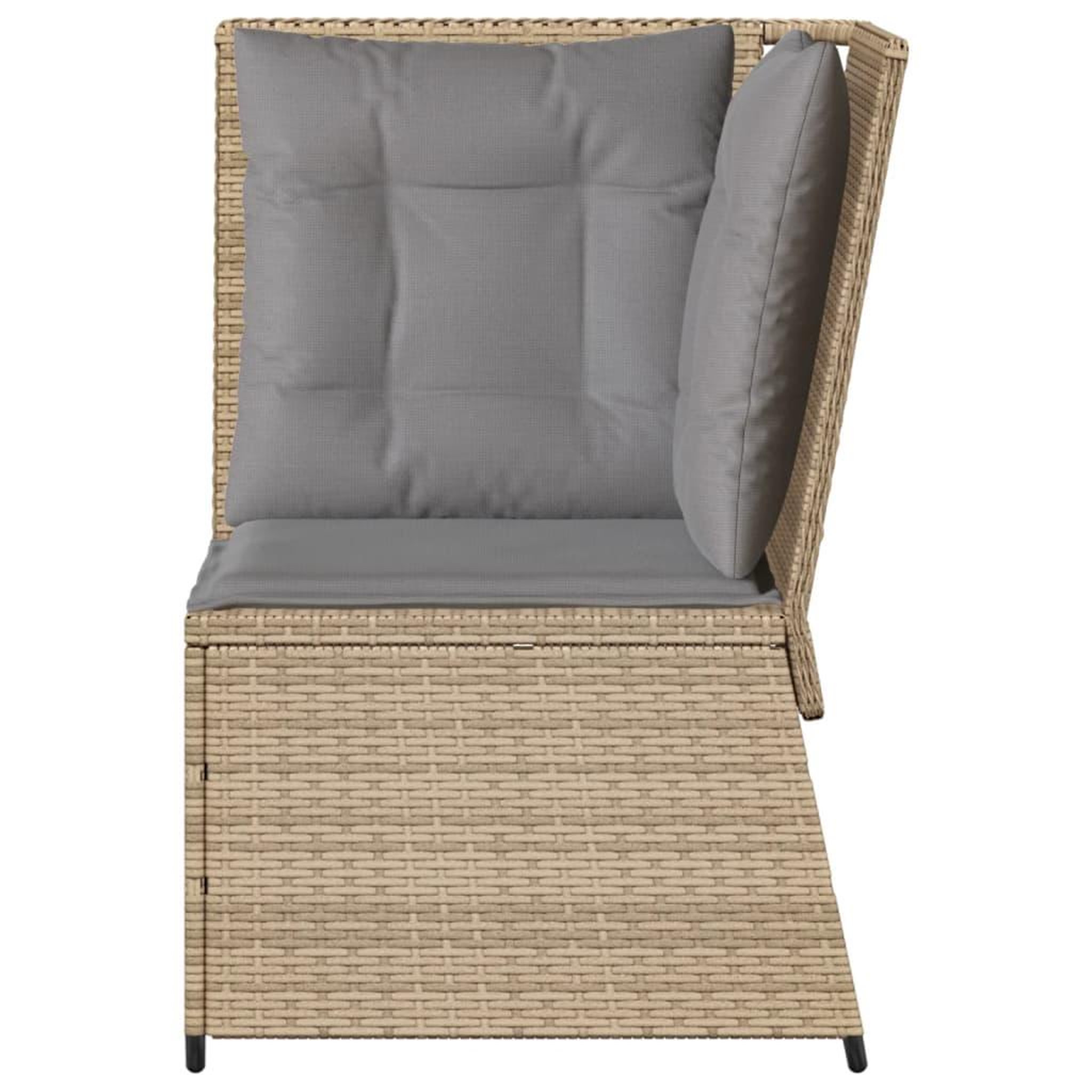 Voir la diapositive 4 : VIDAXL Canape d'angle de jardin avec coussins beige resine tressee
