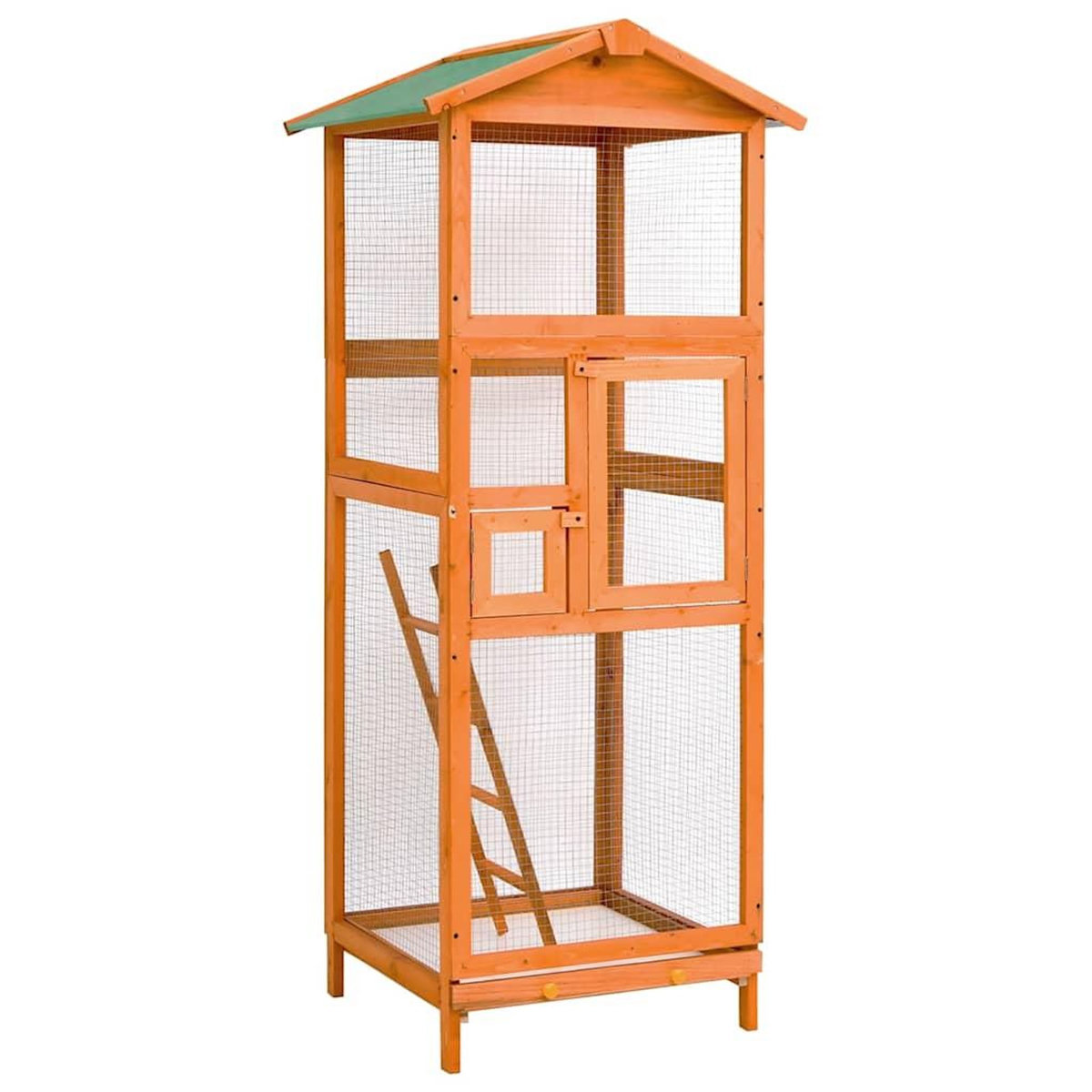 VIDAXL Cage a oiseaux 68x62x166 cm bois de sapin massif