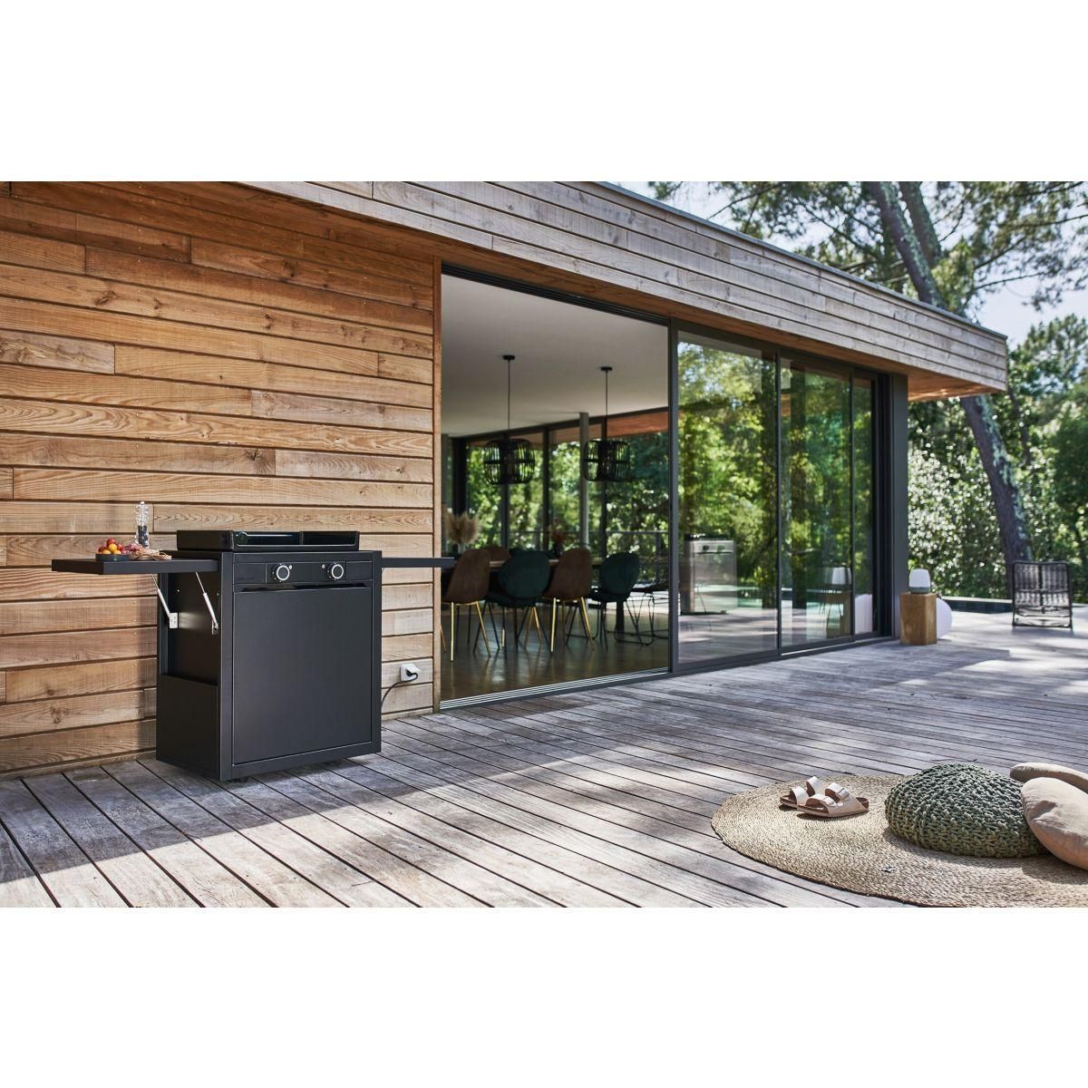 FORGE ADOUR Chariot pour plancha noir/acier - CHMAF60N