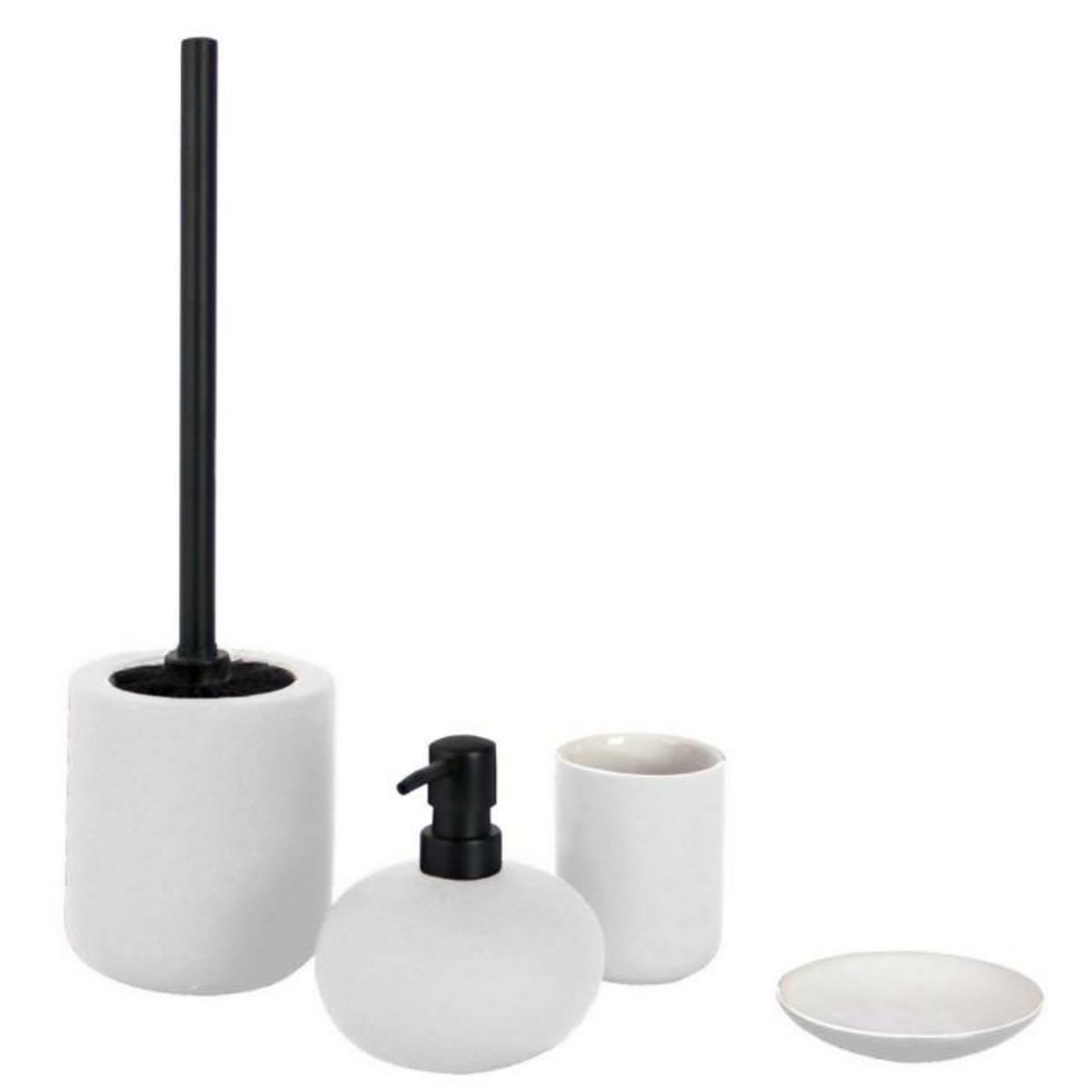 Paris Prix Brosse WC Unie Soft Touch  Mambo  38cm Blanc